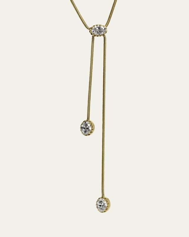 Taliesin Oval Bolo Lariat Necklace with Lab-Grown Diamonds